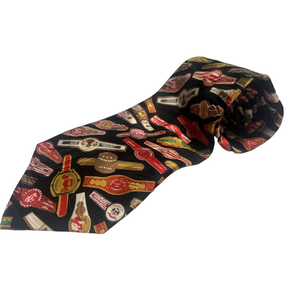 Ashford & Brooks London Cigar Label Tie